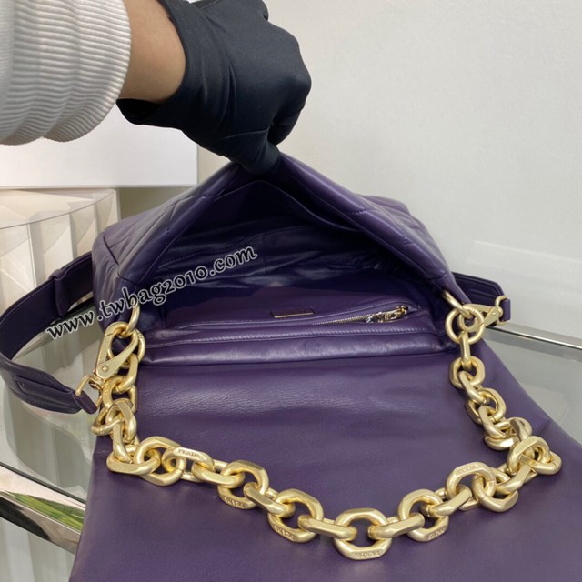 Prada專櫃最新款純手工菱形拼接圖案女包 1BD306 普拉達全羊皮翻蓋壓花斜挎包 csp1592